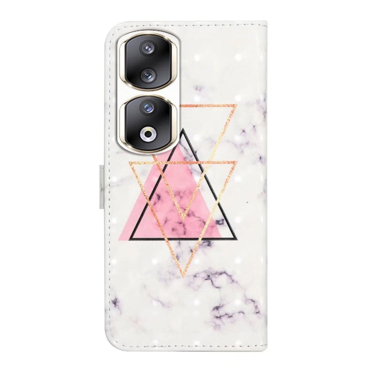 For Honor 90 Pro Oil Embossed 3D Drawing Leather Phone Case(Triangular Marble)