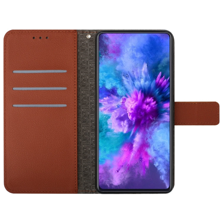 For Honor X9b Rhombic Grid Texture Leather Phone Case(Brown)