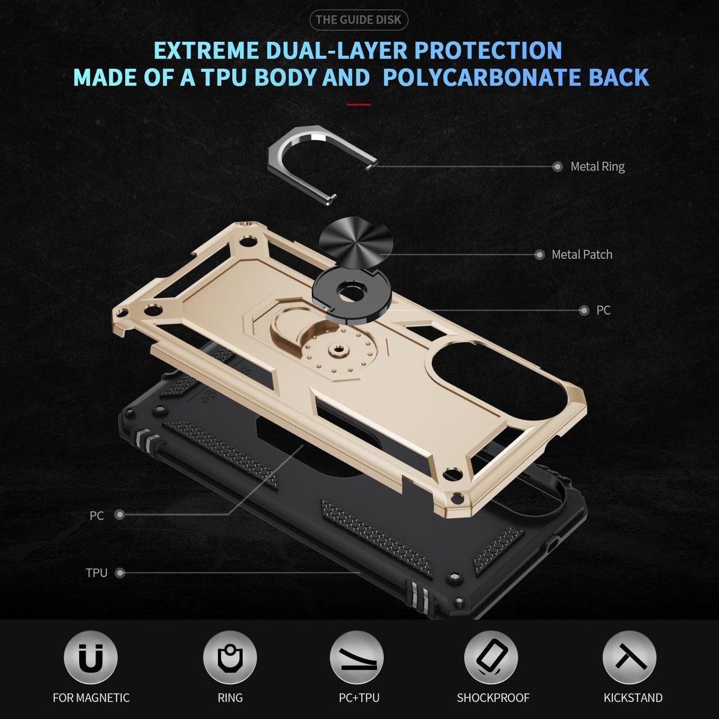 For Samsung Galaxy S25 Edge 5G Shockproof TPU + PC Phone Case(Gold)