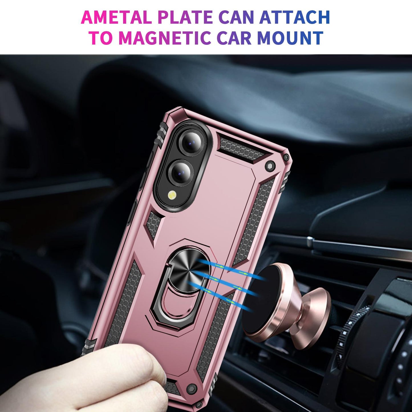 For Samsung Galaxy S25 Edge 5G Shockproof TPU + PC Phone Case(Rose Gold)