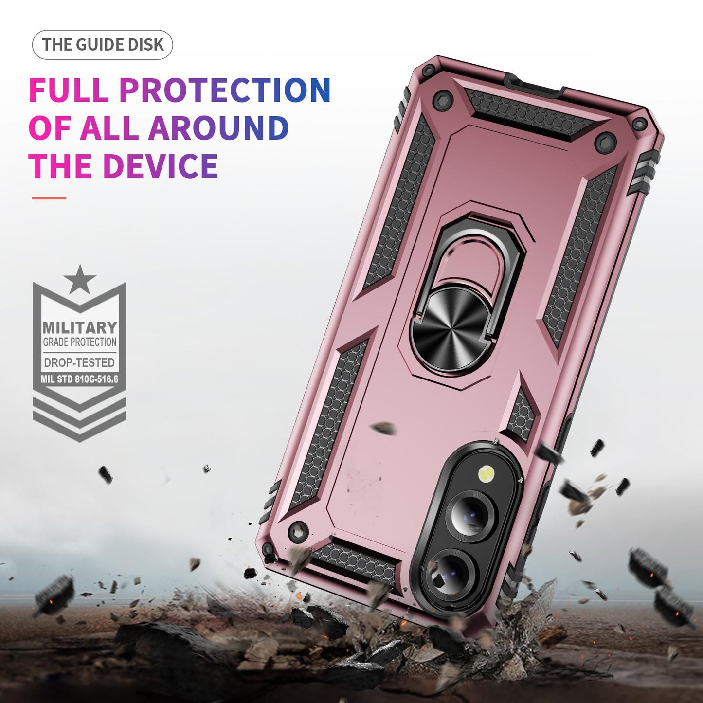 For Samsung Galaxy S25 Edge 5G Shockproof TPU + PC Phone Case(Rose Gold)