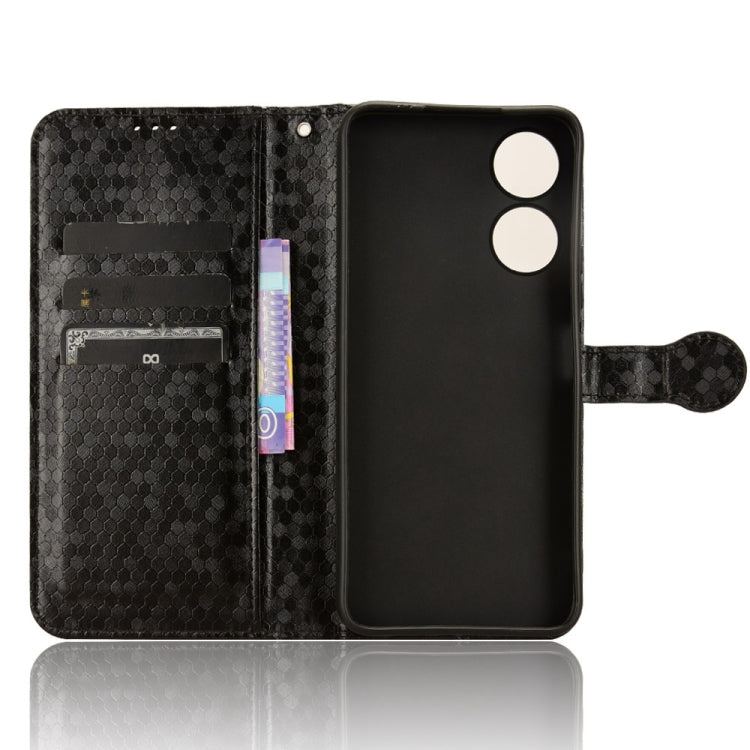 For Honor X5 Plus / Play 40C 5G Honeycomb Dot Texture Leather Phone Case(Black)