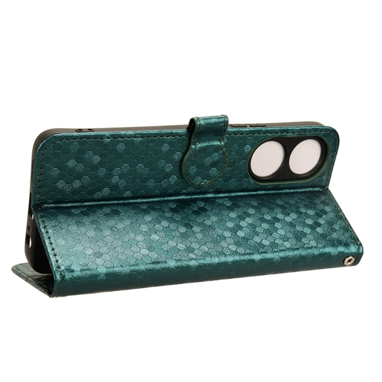 For Honor X5 Plus / Play 40C 5G Honeycomb Dot Texture Leather Phone Case(Green)