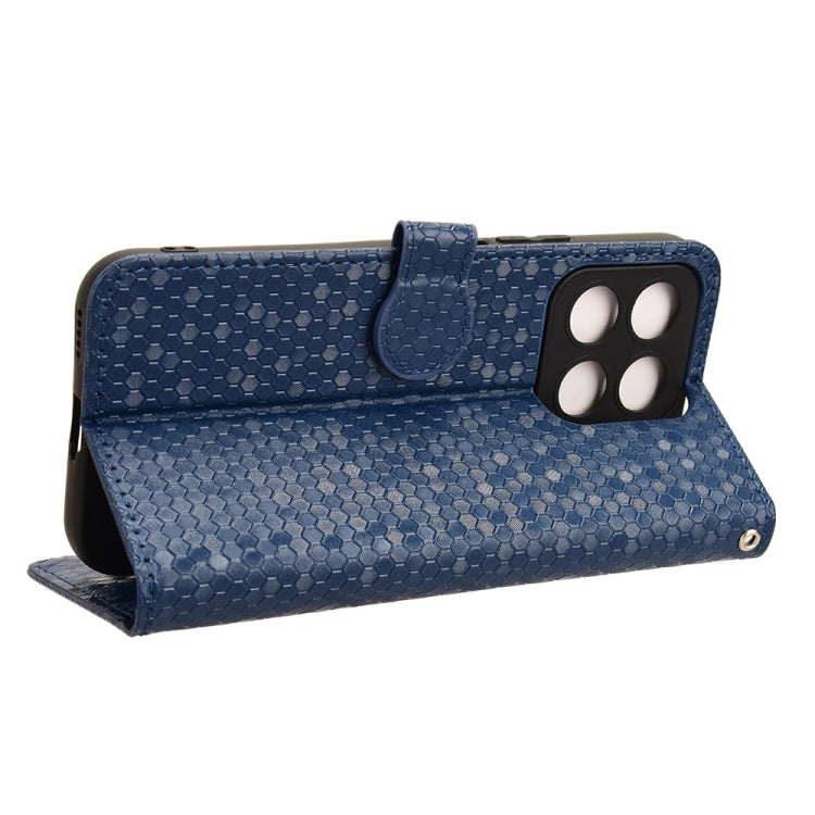 For Honor X8b Honeycomb Dot Texture Leather Phone Case(Blue)