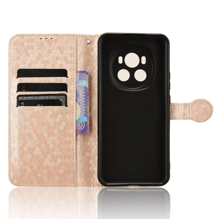 For Honor Magic6 Honeycomb Dot Texture Leather Phone Case(Gold)