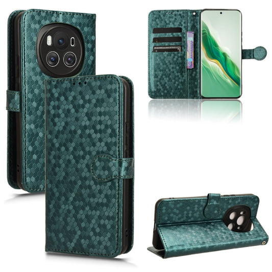 For Honor Magic6 Honeycomb Dot Texture Leather Phone Case(Green)
