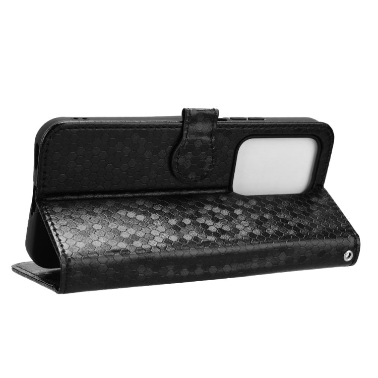 For Honor 200 Lite Global Honeycomb Dot Texture Leather Phone Case(Black)