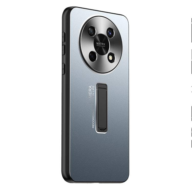 For Honor X30 Frosted Metal Hybrid TPU Holder Phone Case(Blue)