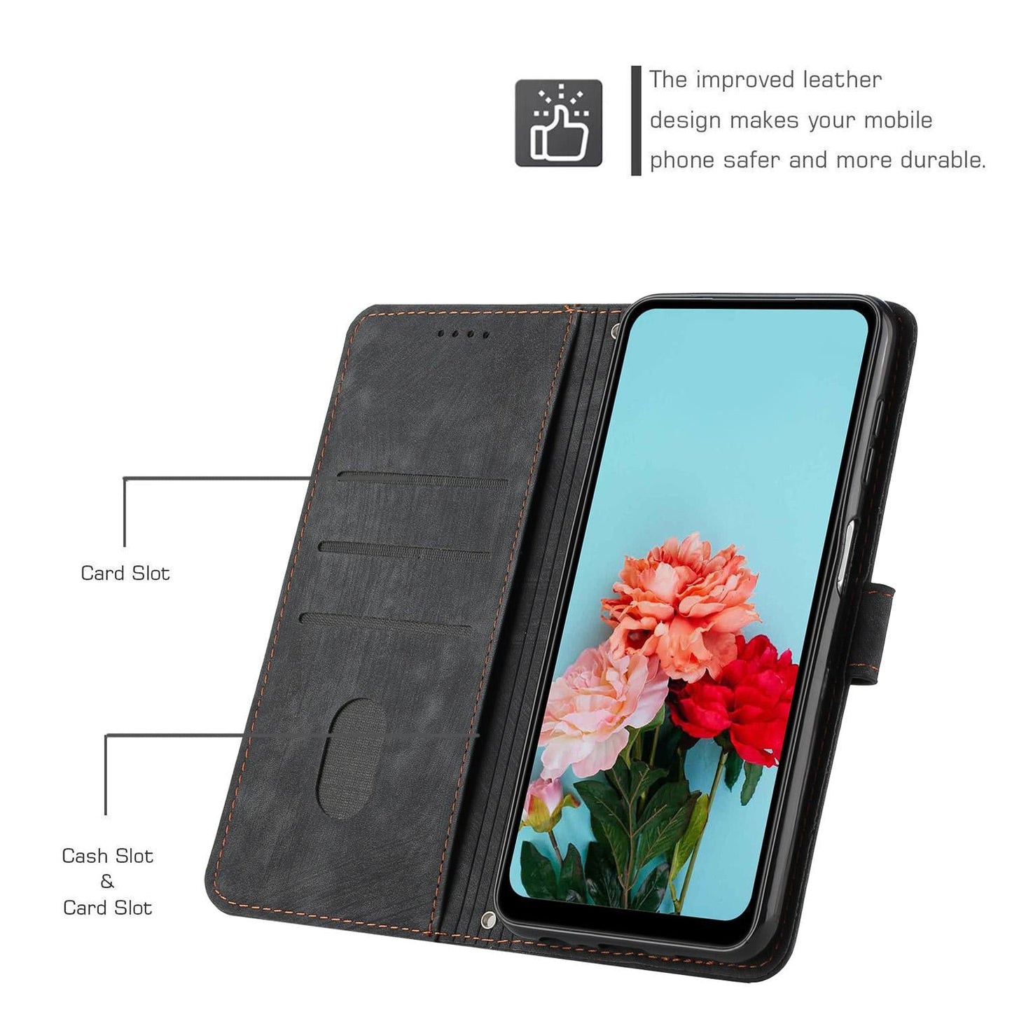 For vivo V50 Skin Feel Stripe Pattern Leather Phone Case with Lanyard(Black)