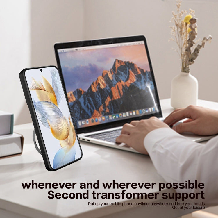 For Honor 90 5G CD Texture Sliding Camshield Magnetic Holder Phone Case(Pink)