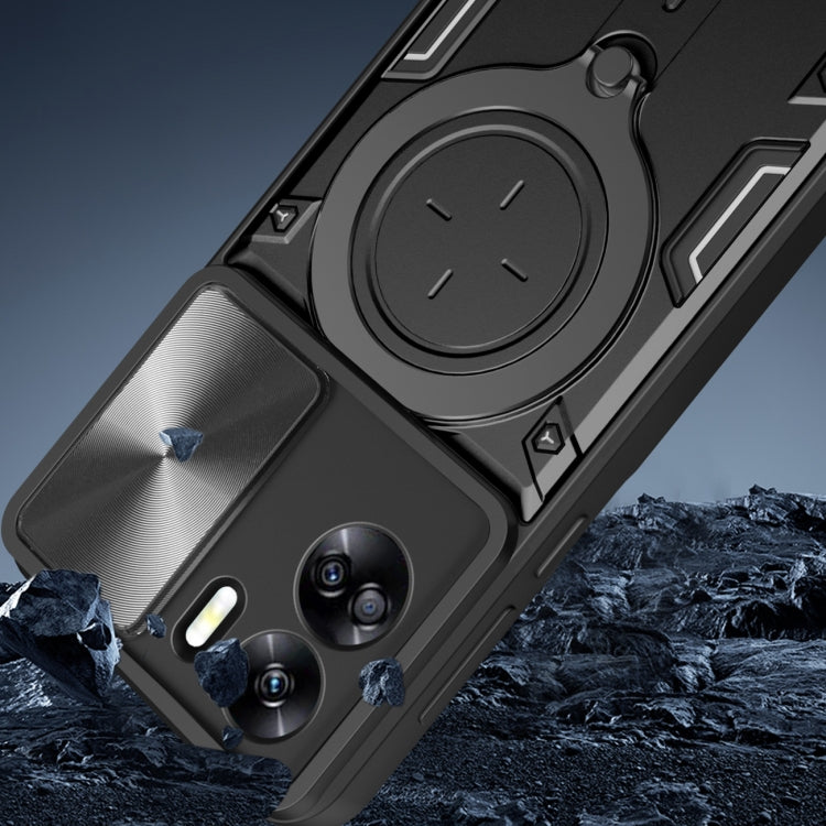 For Honor 90 Lite 5G CD Texture Sliding Camshield Magnetic Holder Phone Case(Purple)