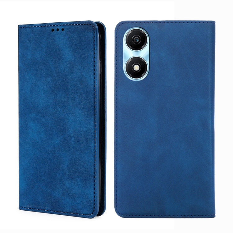 For Honor X5 Plus 4G / Play 40C Skin Feel Magnetic Leather Phone Case(Blue)