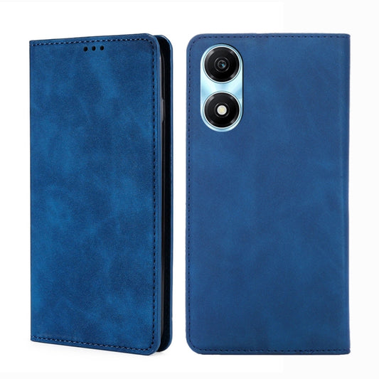 For Honor X5 Plus 4G / Play 40C Skin Feel Magnetic Leather Phone Case(Blue)