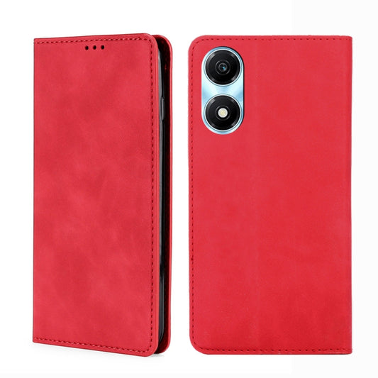 For Honor X5 Plus 4G / Play 40C Skin Feel Magnetic Leather Phone Case(Red)