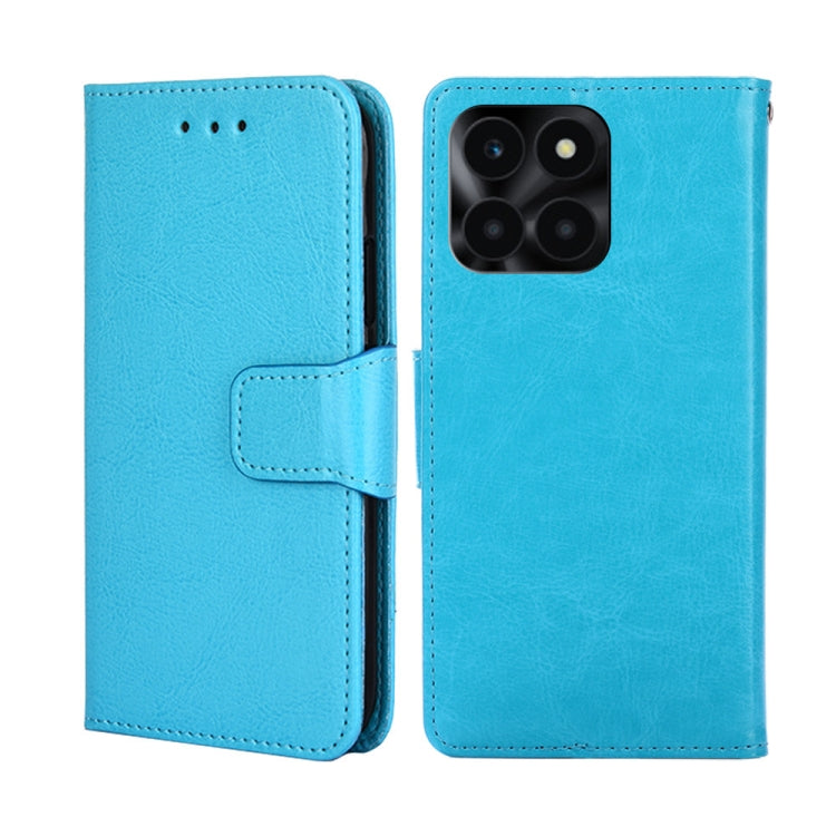 For Honor X6A 4G Crystal Texture Leather Phone Case(Sky Blue)