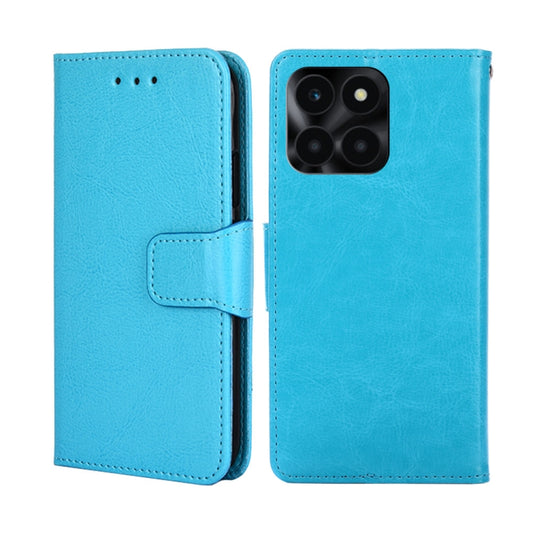 For Honor X6A 4G Crystal Texture Leather Phone Case(Sky Blue)