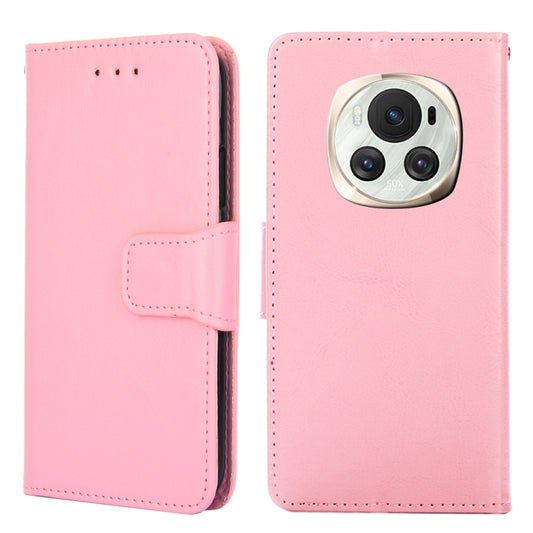 For Honor Magic6 Crystal Texture Leather Phone Case(Pink)
