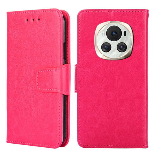 For Honor Magic6 Crystal Texture Leather Phone Case(Rose Red)