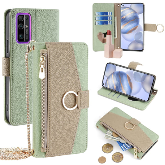 For Honor 30 Crossbody Litchi Texture Leather Phone Case(Green)