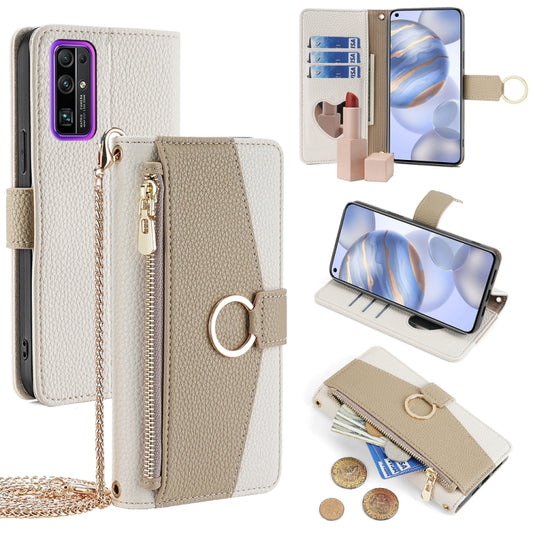 For Honor 30 Crossbody Litchi Texture Leather Phone Case(White)