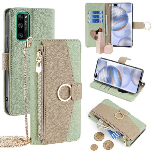 For Honor 30 Pro Crossbody Litchi Texture Leather Phone Case(Green)