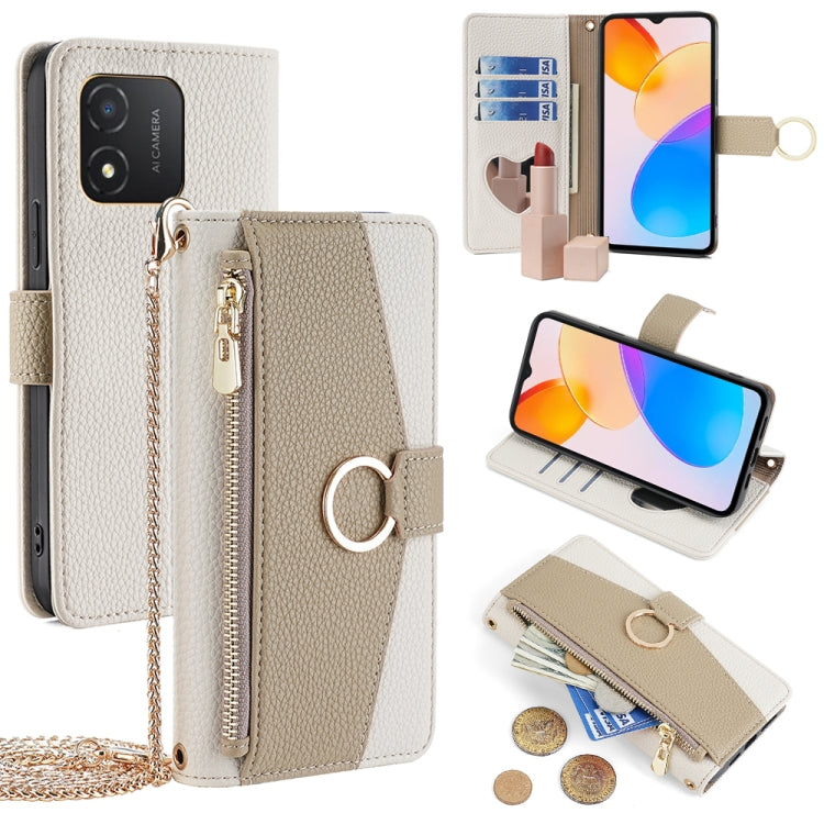 For Honor X5 4G Crossbody Litchi Texture Leather Phone Case(White)