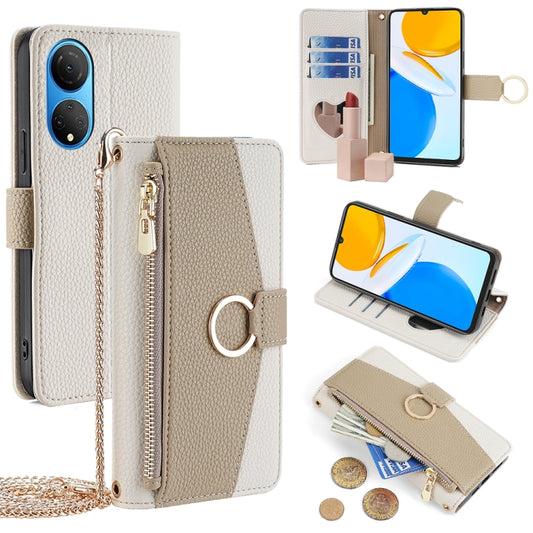 For Honor X7 4G Crossbody Litchi Texture Leather Phone Case(White)