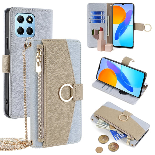 For Honor X8 5G / X6 Crossbody Litchi Texture Leather Phone Case(Blue)
