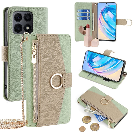 For Honor X8a Crossbody Litchi Texture Leather Phone Case(Green)