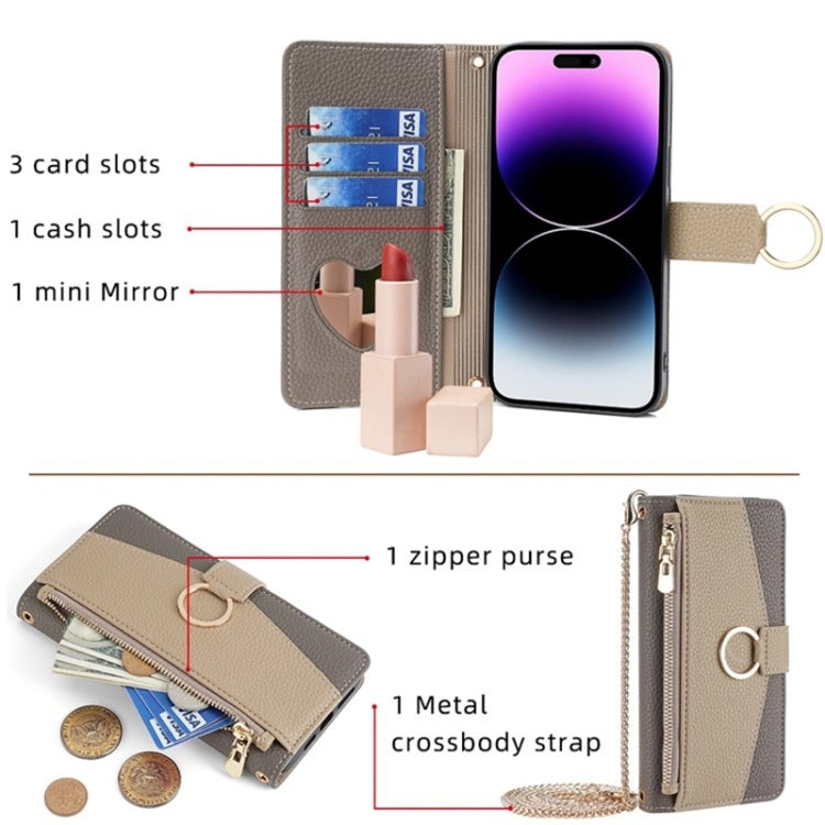 For Honor X9a 5G Crossbody Litchi Texture Leather Phone Case(Grey)
