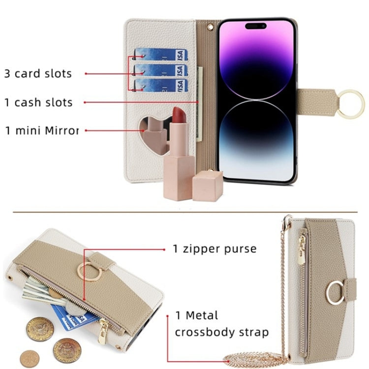 For Honor X9a 5G Crossbody Litchi Texture Leather Phone Case(White)