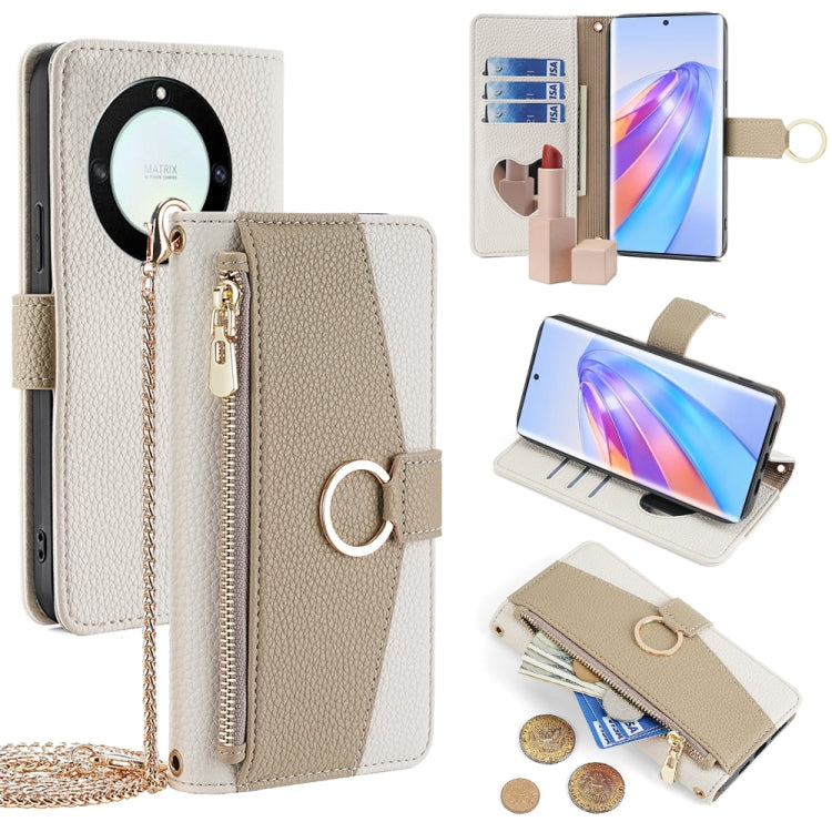 For Honor X40 Crossbody Litchi Texture Leather Phone Case(White)