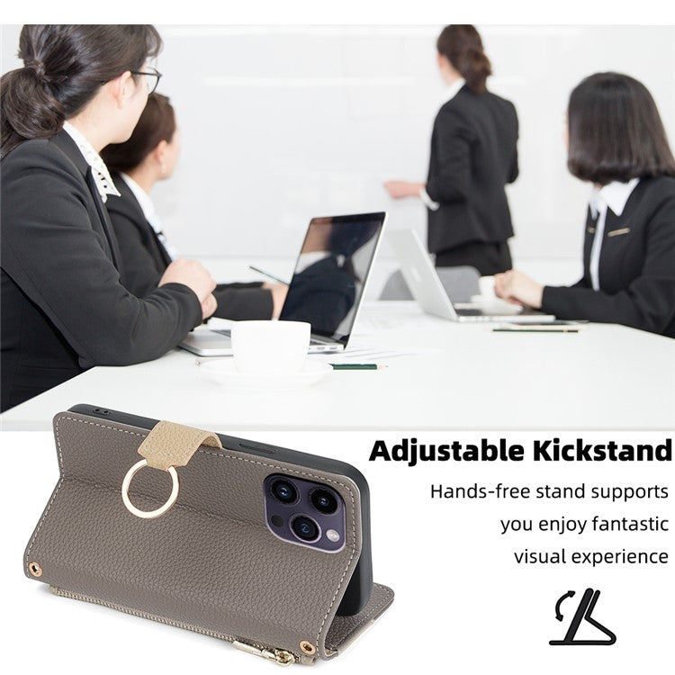 For Honor Magic6 5G Crossbody Litchi Texture Leather Phone Case(Grey)