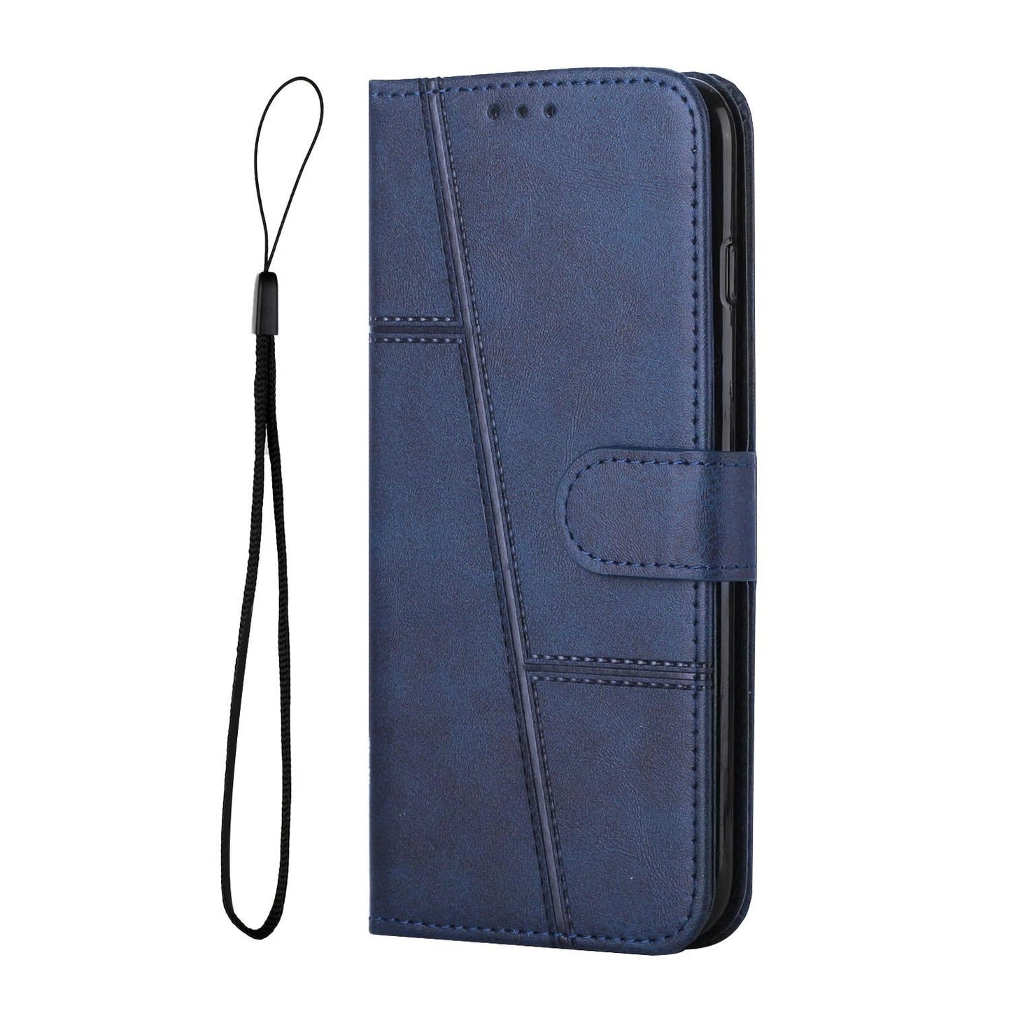 For vivo V50 Lite Stitching Calf Texture Buckle Leather Phone Case(Blue)