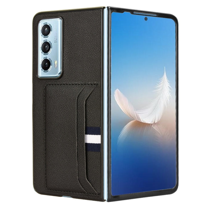 For Honor Magic Vs2 Litchi Texture Card Slots Back Cover Phone Case(Black)