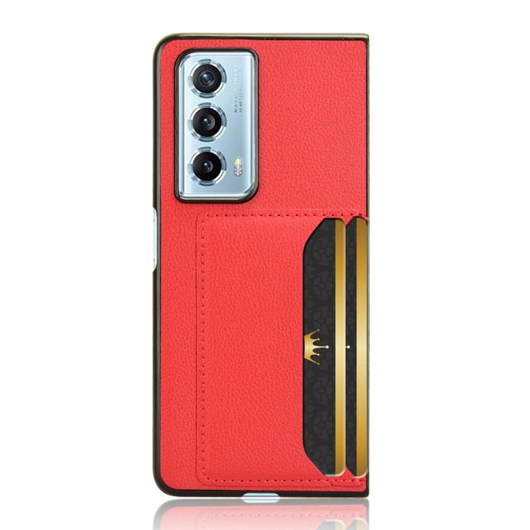 For Honor Magic Vs2 Litchi Texture Card Slots Back Cover Phone Case(Red)