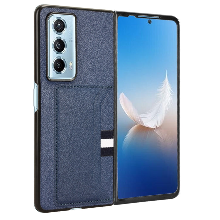For Honor Magic Vs2 Litchi Texture Card Slots Back Cover Phone Case(Blue)