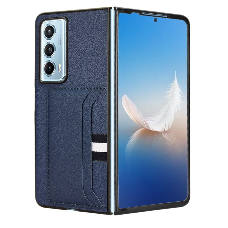 For Honor Magic Vs2 Litchi Texture Card Slots Back Cover Phone Case(Blue)