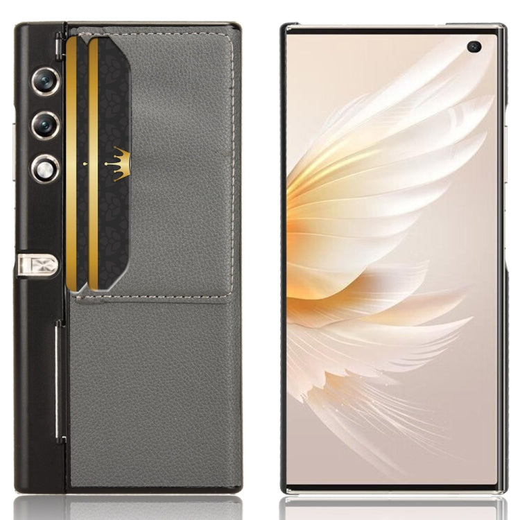 For Honor V Purse Litchi Texture Card Slots Back Cover Phone Case(Grey)