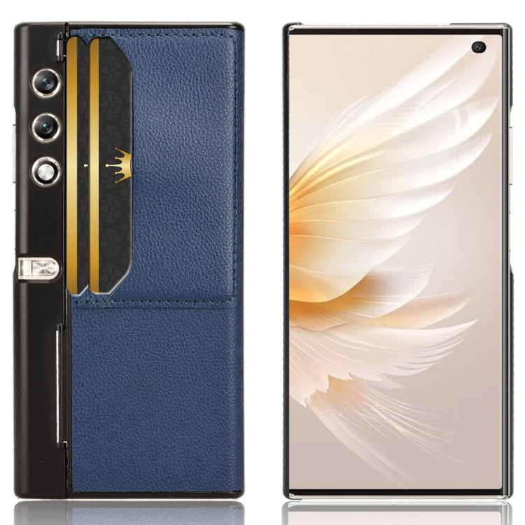 For Honor V Purse Litchi Texture Card Slots Back Cover Phone Case(Blue)