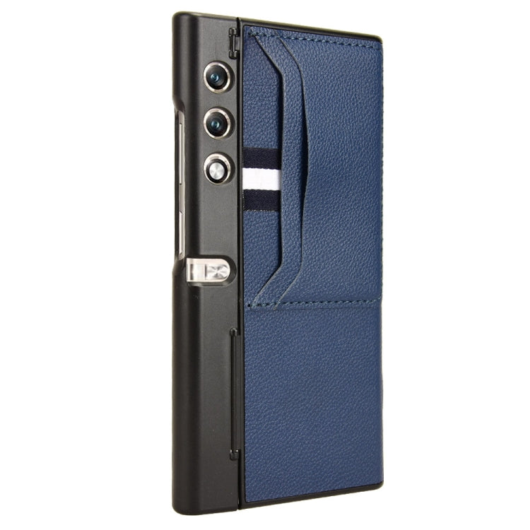 For Honor V Purse Litchi Texture Card Slots Back Cover Phone Case(Blue)