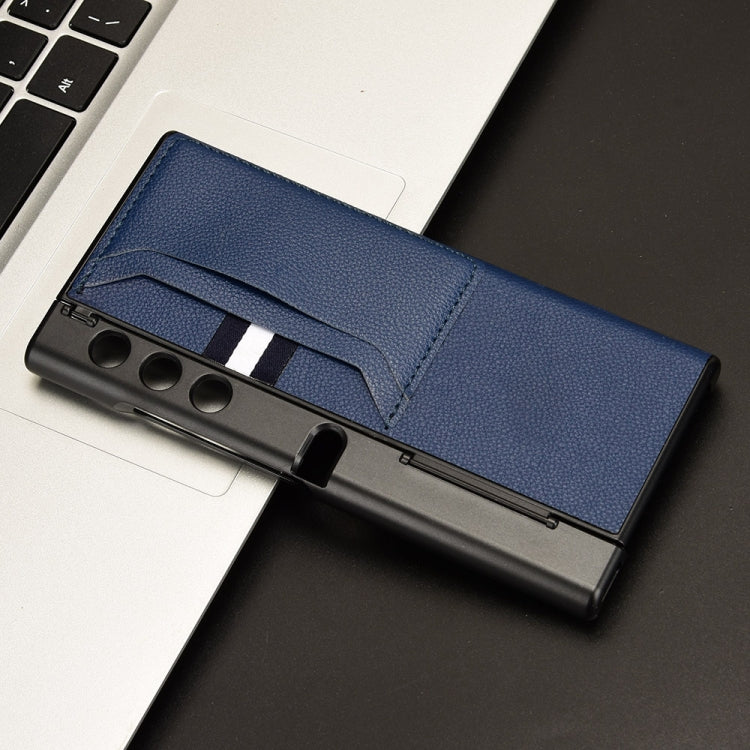 For Honor V Purse Litchi Texture Card Slots Back Cover Phone Case(Blue)