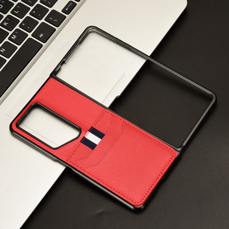 For Honor Magic V2 RSR Porsche Design Litchi Texture Card Slots Back Cover Phone Case(Red)