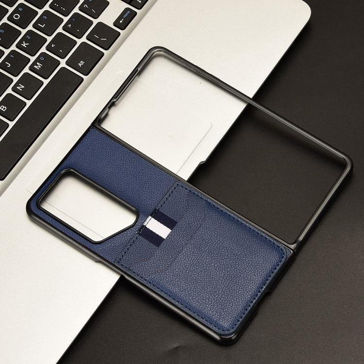 For Honor Magic V2 RSR Porsche Design Litchi Texture Card Slots Back Cover Phone Case(Blue)