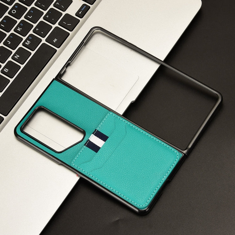 For Honor Magic V2 RSR Porsche Design Litchi Texture Card Slots Back Cover Phone Case(Green)