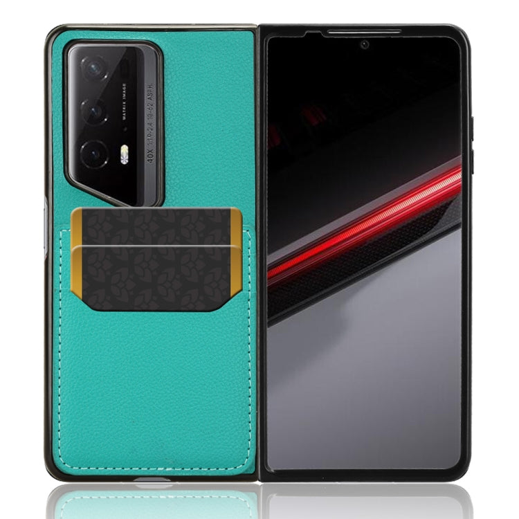 For Honor Magic V2 RSR Porsche Design Litchi Texture Card Slots Back Cover Phone Case(Green)