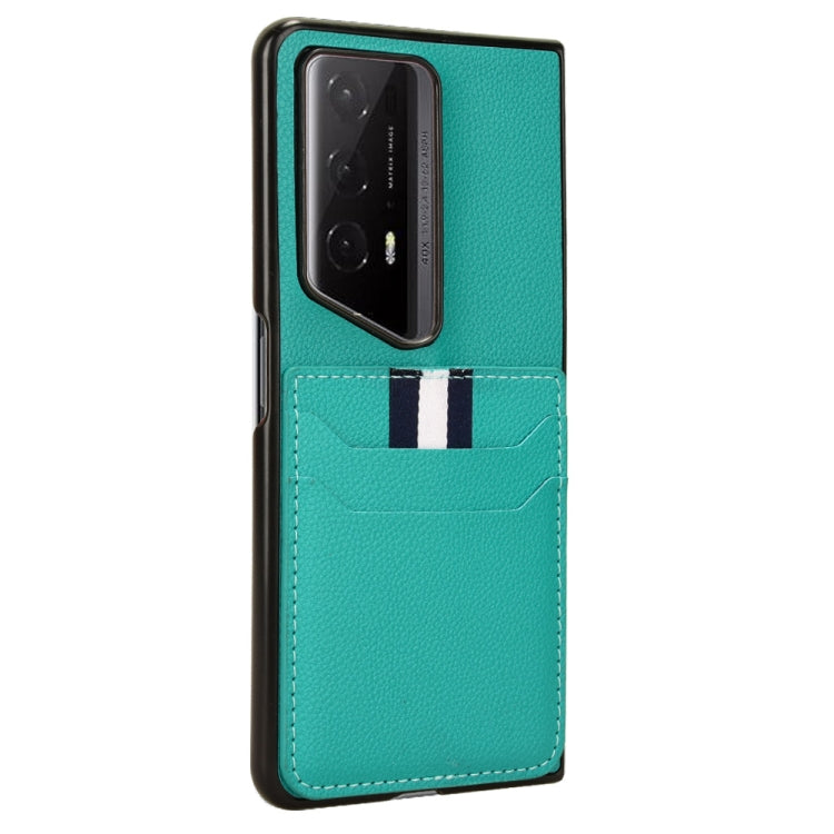 For Honor Magic V2 RSR Porsche Design Litchi Texture Card Slots Back Cover Phone Case(Green)