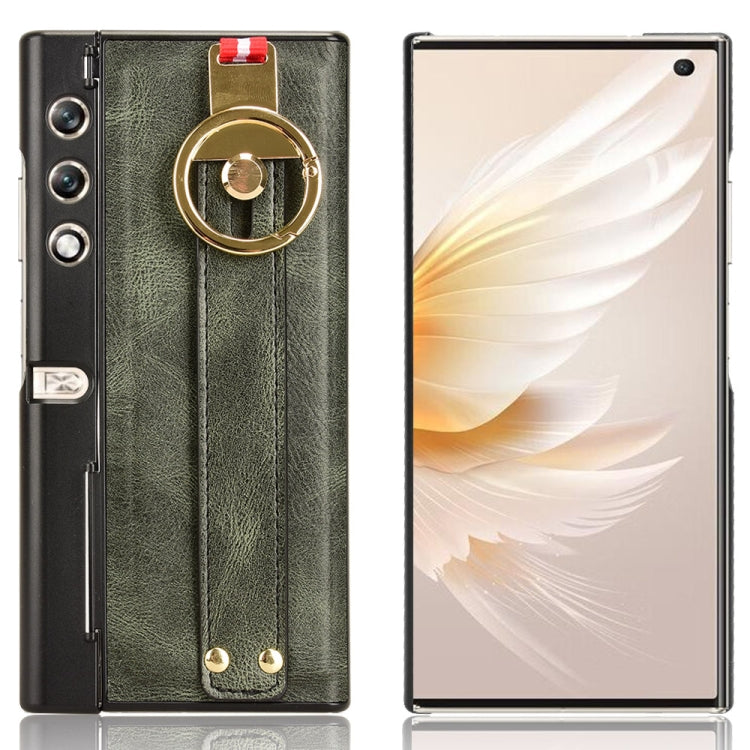 For Honor V Purse Wristband Leather Back Phone Case(Green)