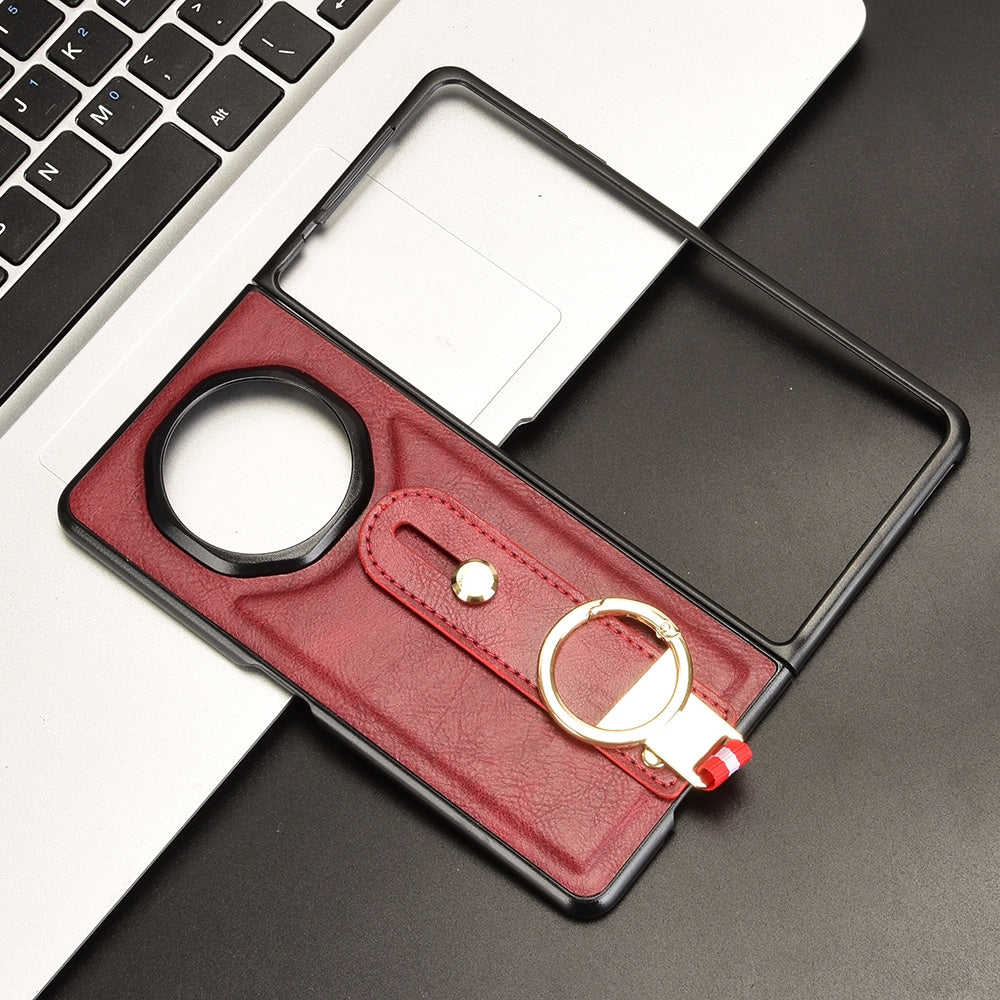 For Honor Magic V3 Wristband Leather Back Phone Case(Red)