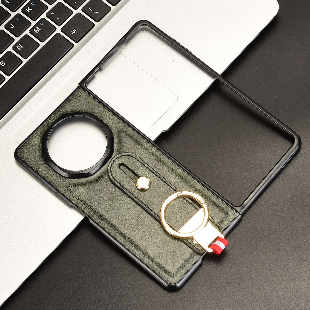 For Honor Magic V3 Wristband Leather Back Phone Case(Green)